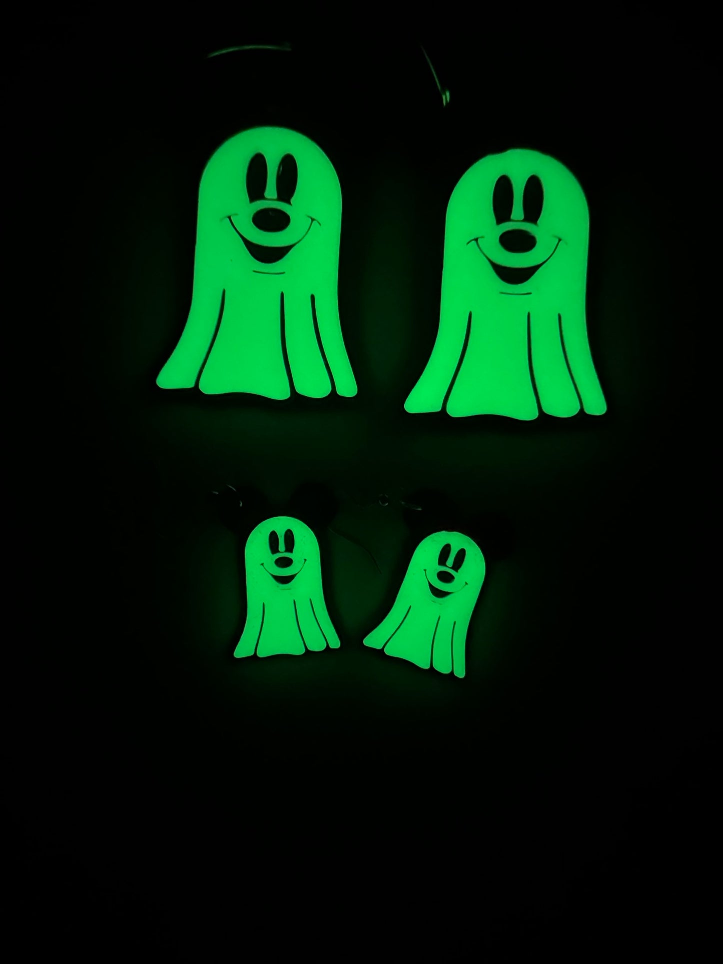 Glow in the dark mouse earrings